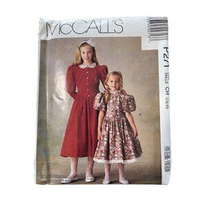 90s McCalls P271 Sewing Pattern Sizes 7-8-10 Childrens Girls Dress Vintage UNCUT